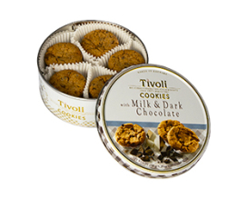 Печиво з молочним та чорним шоколадом Tivoli Cookies Milk & Dark Chocolate, 150 г (5776879010970) - фото