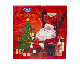 Конфеты пралине из молочного шоколада с молочной начинкой Only Merry Christmas + Пазлы, 120 г (9002859103919) - фото