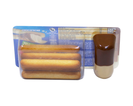 Шоколадная и молочно-фундучная паста с хлебными палочками Nocilla Chocoleche Sticks, 30 г (8410014459060) - фото