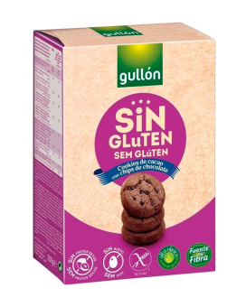 Печиво без цукру, без глютену з шоколадною крихтою GULLON Cookies de Cacao Sin Gluten, 200 г (8410376017342) - фото