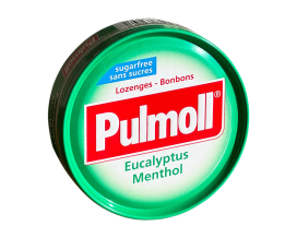 Льодяники без цукру зі смаком евкаліпту та ментолу Pulmoll Eucalyptus Menthol, 45 г (4002590703947) - фото