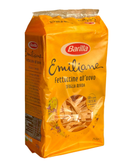 Макарони BARILLA Emiliane Fettuccine All'uovo Фетучіні/Стрічки з яйцем, 250 г (8076809514767) - фото