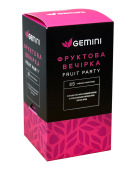 Чай Фруктова вечірка Gemini Fruit Party, 25шт*2г (фруктовий чай у пакетиках) (4823115402653) - фото