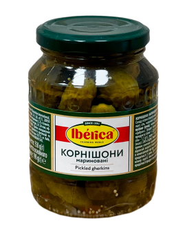 Корнішони мариновані Iberica Pickled Gherkins, 350 г (8436024299564) - фото