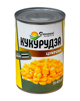 Кукуруза сахарная консервированная Домашні продукти, 425 г (9780201379624) - фото