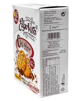 Печенье без сахара с шоколадной крошкой Elgorriaga Elgo Vita 0% Sugar Chocolate Chips, 150 г (8410255913406) - фото