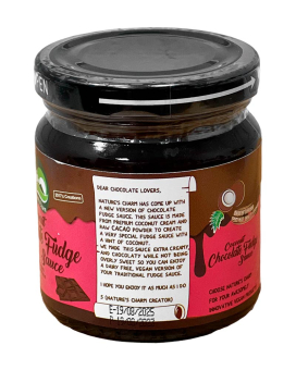 Кокосовий соус "Шоколадна помадка" Nature's Charm Coconut Chocolate Fudge Sause, 200 г (093856993459) - фото