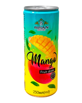 Напиток сокосодержащий негазированный Манго BISAN Mango Fruit Drink, 250 мл (4820186123869) - фото