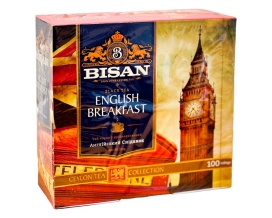 Чай Англійський Сніданок BISAN English Breakfast (чорний чай в пакетиках), 100шт*1,5г (4791007013143) - фото