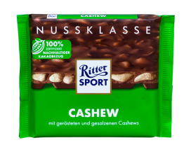 Шоколад молочний з кеш'ю Ritter Sport Cashew, 100 г (4000417670717) - фото