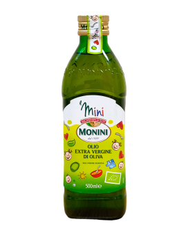 Оливкова олія першого віджиму Monini Mini Bio Olio Extra Vergine di Oliva, 500 мл (8005510005615) - фото