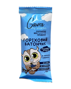 Дитячий батончик Родзинки + Фундук "Совеня" Gavra, 40 г (4820226100799) - фото