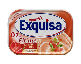 Сир нежирний вершковий Фітлайн Паприка-чілі Exquisa Fitline Paprika-Chili 0,2%, 175 г (4019300164486) - фото