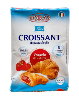 Круасани з полуничною начинкою Dora3 Croissant Strawberry, 300 г (6шт*50г) (8002371000773) - фото