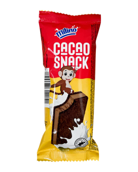 Тістечко бісквітне з молочно-шоколадним кремом Milino Cacao Snack, 26 г (9120097312051) - фото