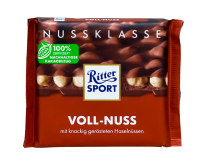 Шоколад молочний з цільним фундуком Ritter Sport Voll-Nuss, 100 г (4000417670014) - фото