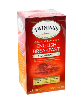 Чай черный без кофеина Twinings English Breakfast Decaffeinated в пакетиках, 50 г (25шт*2г) (070177267773) - фото