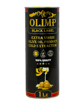 Оливковое масло первого отжима OLIMP BLACK LABEL Extra Virgin Olive Oil Cold Extraction, 1 л (5206731777838) - фото