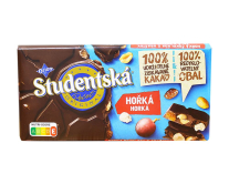 Шоколад чорний з арахісом, родзинками та желейними цукерками Studentska Horka, 170 г (8593893783072) - фото
