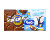 Шоколад молочний з кокосом, арахісом та желейними цукерками Studentska Mlecna S Chuti Kokosu, 170 г (8593893783171) - фото