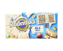 Шоколад білий з арахісом, родзинками та желейними цукерками Studentska Bila, 170 г (8593893783119) - фото