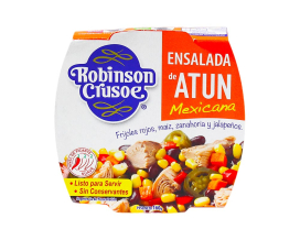 Салат с тунцом консервированный Мексиканский Robinsone Crusoe Ensalada de Atun Mexicana, 160 г 7804621470296 - фото