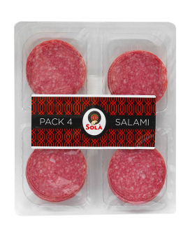 Ковбаса сиров'ялена Салямі нарізка Sola Salami Pack 4, 200 г 8420941740032 - фото