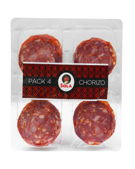 Ковбаса сиров'ялена Чорізо Кулар Екстра нарізка Sola Chorizo Pack 4, 200 г 8420941740025 - фото