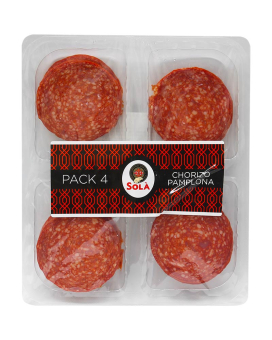 Ковбаса сиров'ялена Чорізо Памплона нарізка Sola Chorizo Pamplona Pack 4, 200 г 8420941740049 - фото