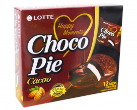 Печенье сендвич шоколадное в шоколаде LOTTE Choco Pie Cacao, 336 г - фото