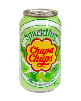 Напій соковмісний безалкогольний газований Sparkling Chupa Chups Melon & Cream, 345 мл (8801069411255) - фото