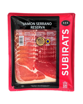 Хамон Серрано нарізка Subirats SSS Jamon Serrano Reserva, 250 г (8436543752168) - фото