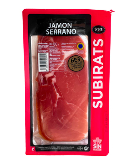 Хамон Серрано нарізка Subirats SSS Jamon Serrano, 100 г (8436543752502) - фото