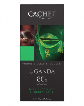 Шоколад Cachet экстра черный Uganda 80%, 100 г - фото