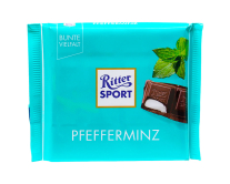 Шоколад чорний з м'ятною начинкою Ritter Sport Pfefferminz, 100 г (4000417028006) - фото