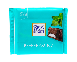 Шоколад черный с мятной начинкой Ritter Sport Pfefferminz, 100 г (4000417028006) - фото