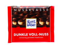 Шоколад чорний з цілісним фундуком Ritter Sport Dunkle Voll-Nuss, 100 г (4000417702005) - фото