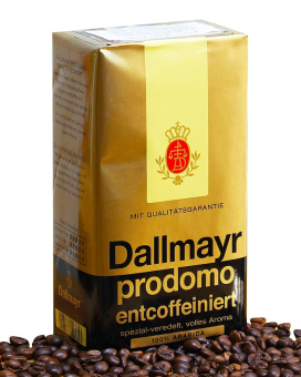 Кофе в зернах Dallmayr Prodomo Entcoffeiniert (без кофеина), 500 г (100% арабика) - фото