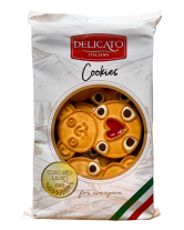 Печиво Ведмедики з кремом, шоколадом та полуничним джемом Delicato Italiano Cookies, 200 г (5900591004355) - фото