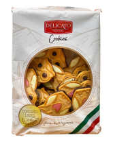 Печиво Сови з кремом, шоколадом та цукровою посипкою Delicato Italiano Cookies, 500 г (5900591003365) - фото