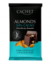 Шоколад Cachet чорний з мигдалем 54%, 300 г - фото