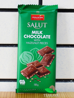 Шоколад молочний із лісовими горіхами Mauxion Salut Milk Chocolate with Hazelnut Pieces 30%, 100 г - фото