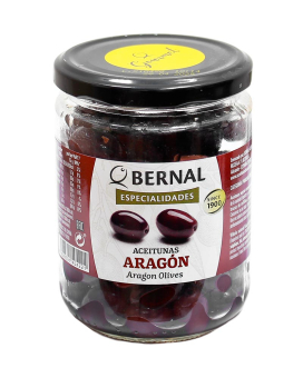 Оливки черные с косточкой без рассола из Арагона Bernal Especialidades Aragon, 250 г (8428391404221) - фото