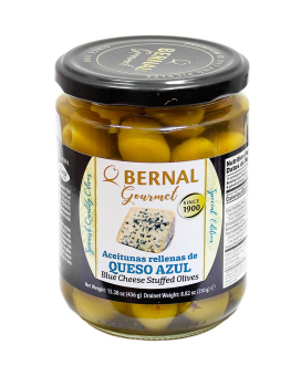 Оливки фаршированные сыром с голубой плесенью Bernal Gourmet Aceitunas Rellenas de Queso Azul, 436 г (8428391983627) - фото