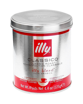 Кофе молотый illy Classico 100% арабика, 125 г (ж/б) 8003753900704 - фото