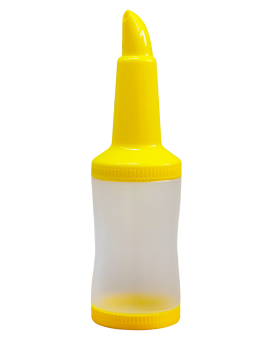 Пляшка з гейзером + кришка, 1 л, жовта (диспенсер, дозатор) - фото