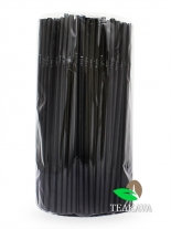 Трубочка черная (ПП), d5 мм, 21 см, 200 шт - фото