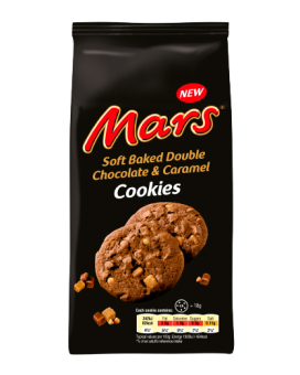 Печенье Марс шоколадное с шоколадной крошкой и карамелью Mars Soft Baked Double Chocolate & Caramel Cookies, 162 г (5060402908040) - фото
