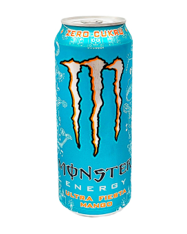 Энергетический напиток MONSTER ENERGY Ultra Fiesta Mango Zero Sugar без сахара, 500 мл (5060896625157) - фото