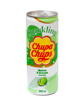 Напій соковмісний безалкогольний газований Sparkling Chupa Chups Melon & Cream, 250 мл (8801069412979) - фото